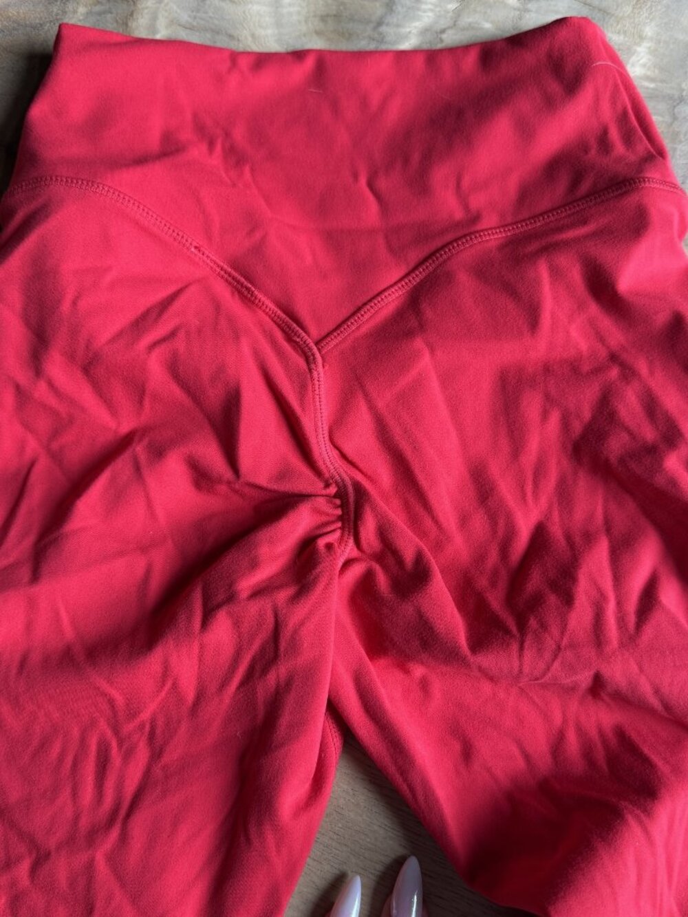 Red Crossover Strap Sports Bra and High Rise Legging Set Size XS - Picture 5 of 8